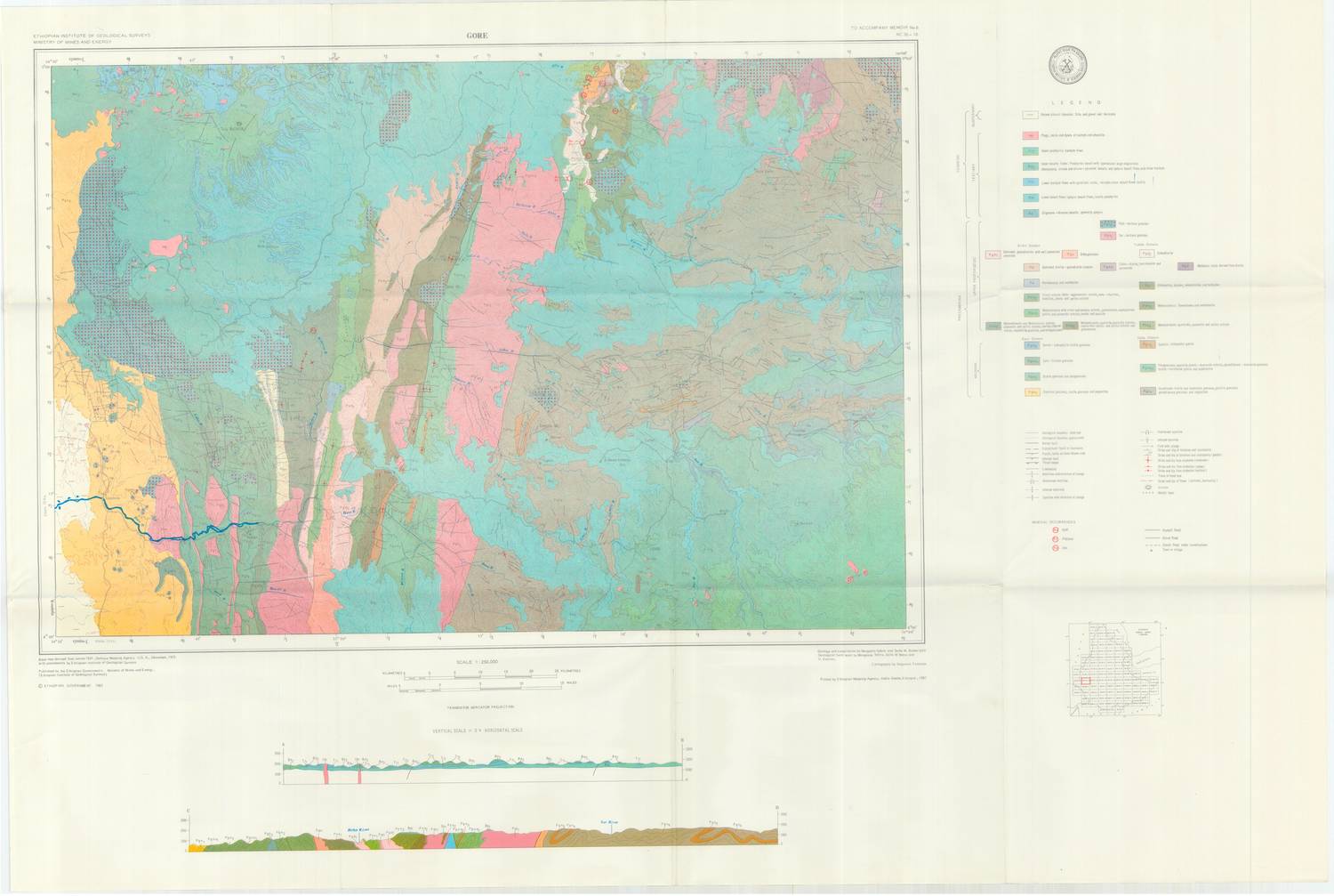 (image for) Ethiopia Thematic: Geological Map of Gore - Click Image to Close