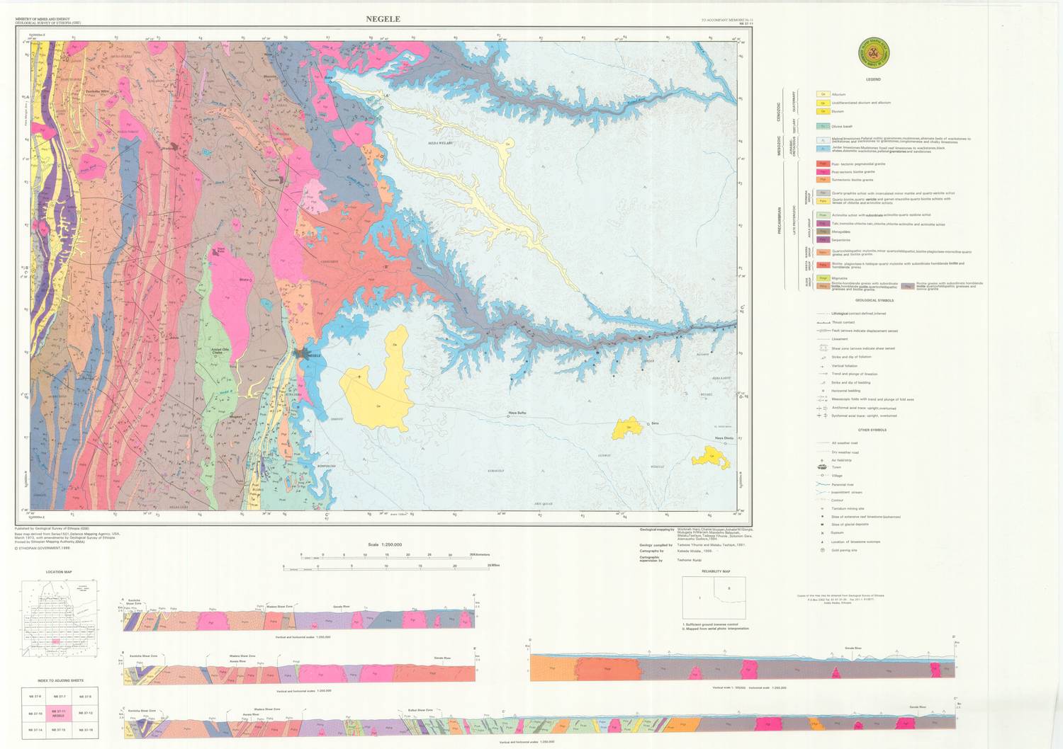 (image for) Ethiopia Thematic: Geological Map of Negele - Click Image to Close