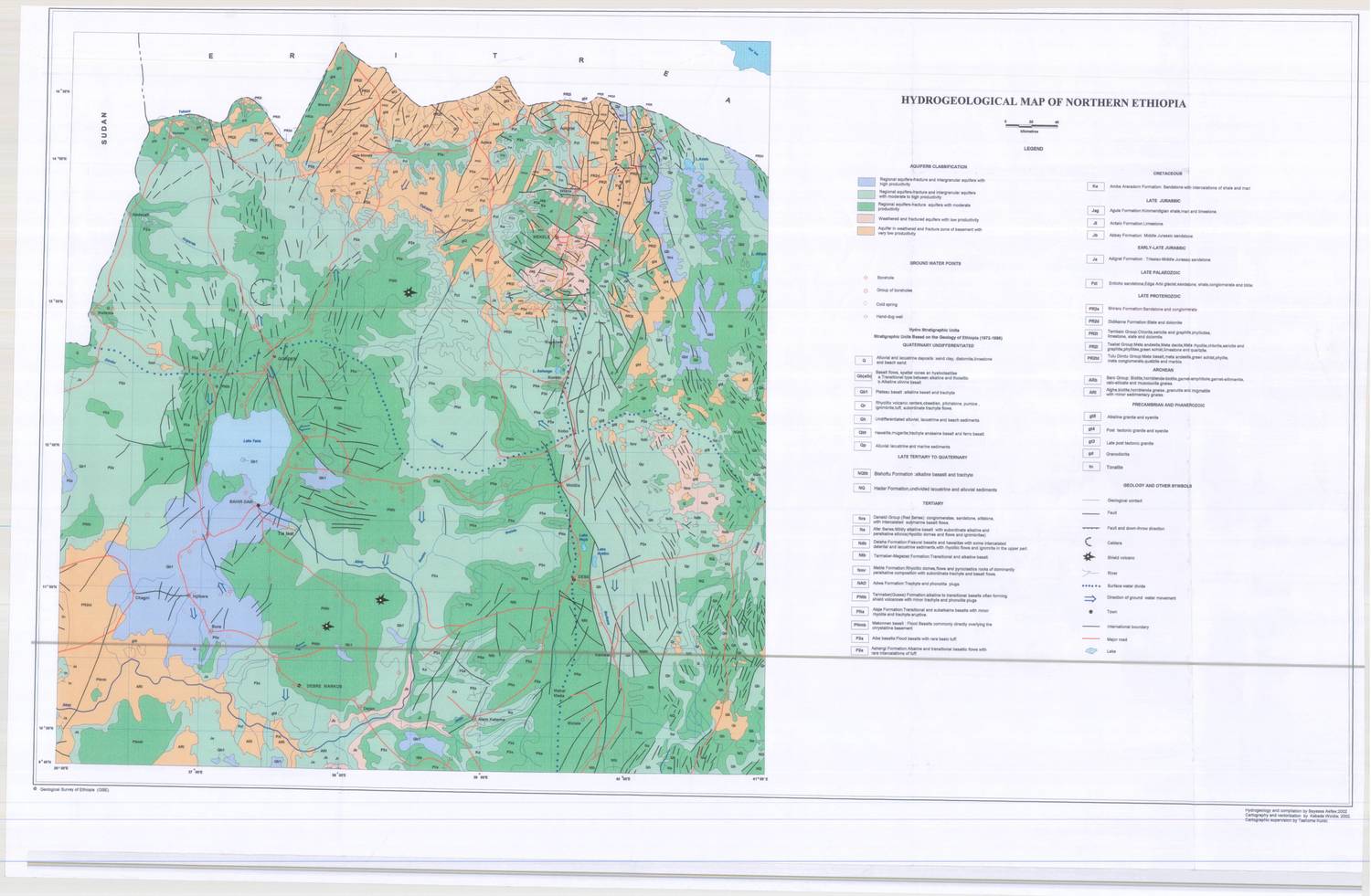 (image for) Ethiopia Thematic: Hydrogeological Map of Ethiopia - Click Image to Close