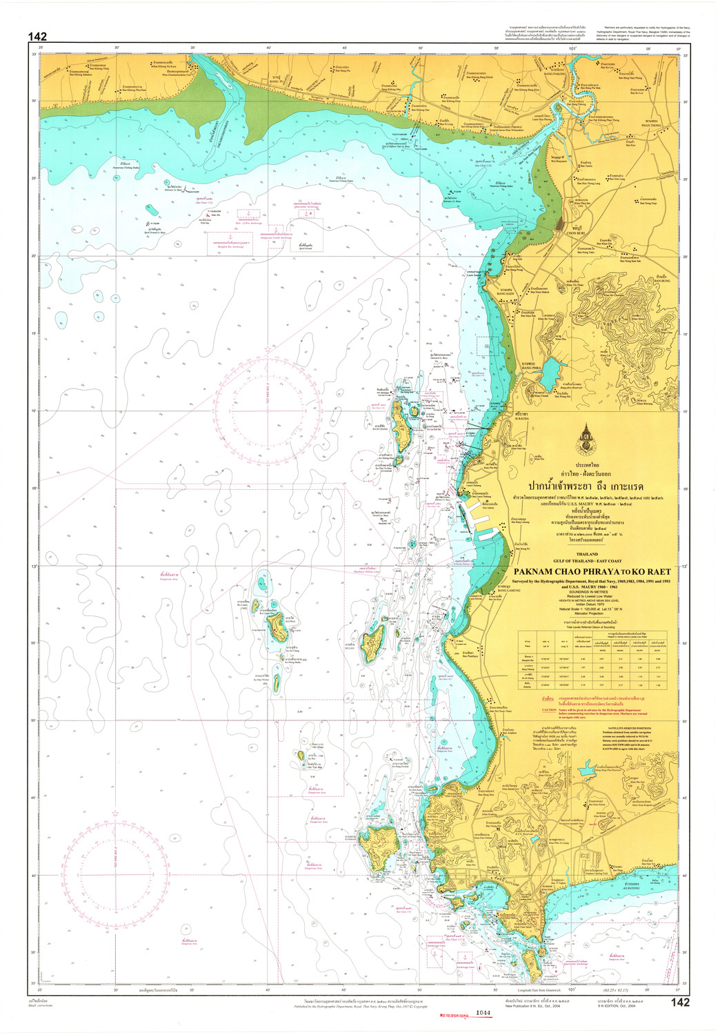 (image for) Thailand Nautical Chart: #142: Paknam Chao Phraya - Click Image to Close