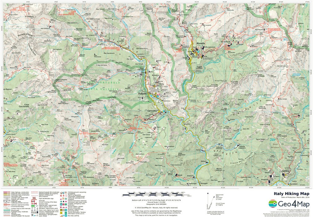 (image for) Italy Hiking Map - Click Image to Close